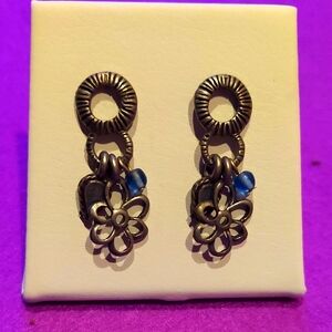 Elegant Blue Floral Earrings